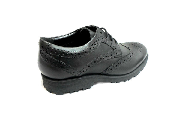 Airsoft Boys Black Smart Brogues Lace Up Shoes - Stockpoint Apparel Outlet