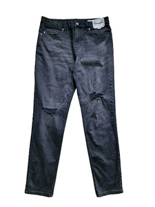 Union Works Black Washed Abrasion Slim Fit Mens Jeans