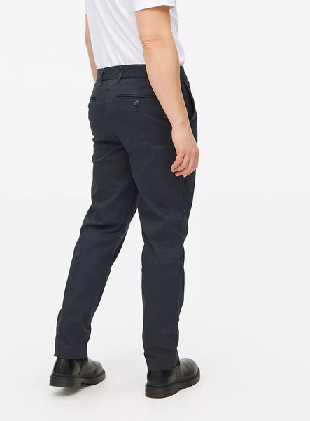 Tu Navy Herringbone Stretch Straight Leg Trousers
