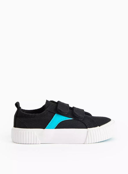 Tu Black Twin Strap Skater Younger Boys Shoe