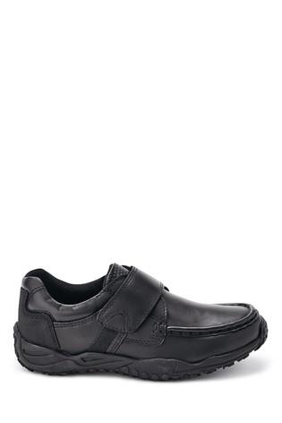 Next Black Leather Single Strap Older Boys School Shoes - Stockpoint Apparel Outlet