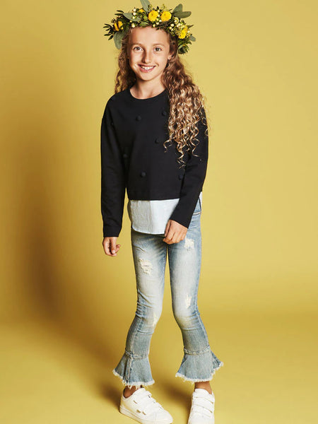 Name it Girls Polly DnMally Blue Flared Younger Girls Jeans - Stockpoint Apparel Outlet