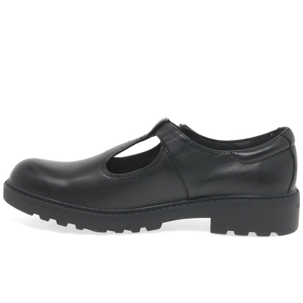 Geox J Casey Leather T-Bar Girls School Shoes - Stockpoint Apparel Outlet