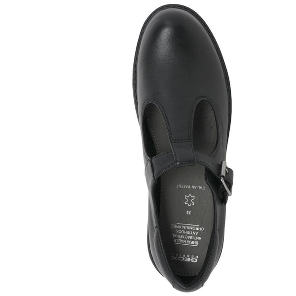 Geox J Casey Leather T-Bar Girls School Shoes - Stockpoint Apparel Outlet