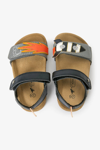 Next Monochrome Corkbed Sandals Younger Boys Sandals - Stockpoint Apparel Outlet