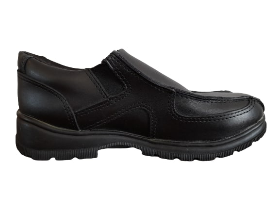 M&S Black Leather Slip-on Boys School Shoes - Stockpoint Apparel Outlet