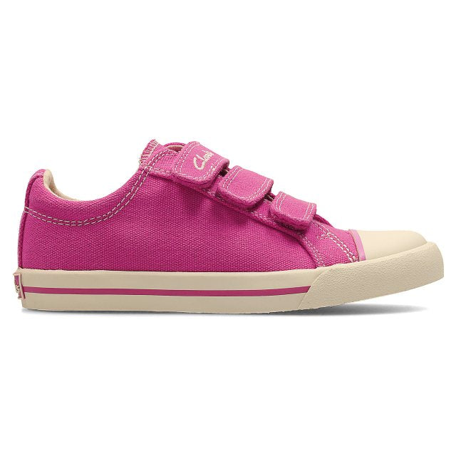 Clarks girls canvas shoes best sale