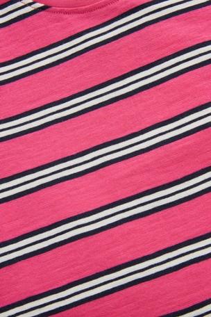 Next Bright Pink Stripe Short Sleeve Girls T-Shirt