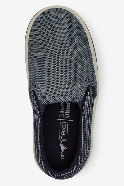 Next Navy Chambray Slip-On Younger Boys Shoes - Stockpoint Apparel Outlet