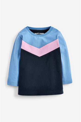 Next Blue/Pink Chevron Colourblock Younger Boys T-Shirt