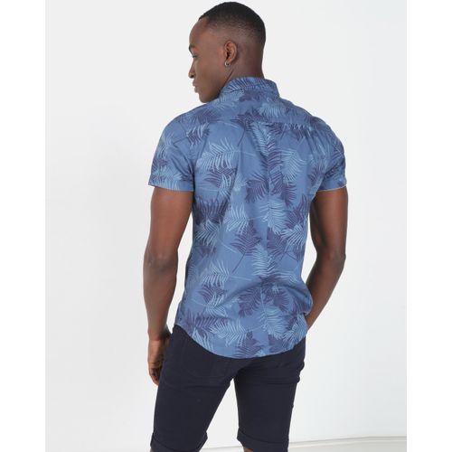 Smith & Jones Ensign Blue Audley Floral Short Sleeve Mens Shirt - Stockpoint Apparel Outlet