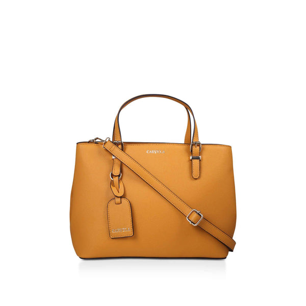 Kurt Geiger Carvela Mustard Mini Hooper Slouch Womens Tote Bag