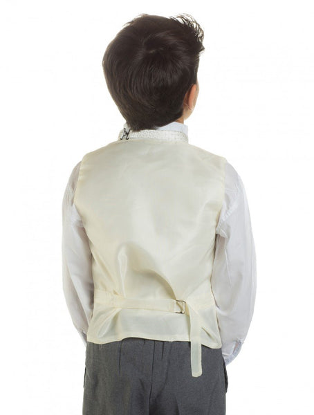 Paisley of London Ivory & Grey Waistcoat Suit 4 Piece Set - Stockpoint Apparel Outlet