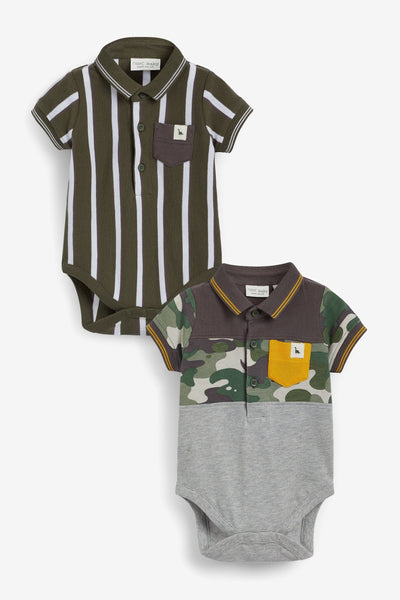 Next 2 Pack Polo Camo Baby Boys Bodysuits - Stockpoint Apparel Outlet