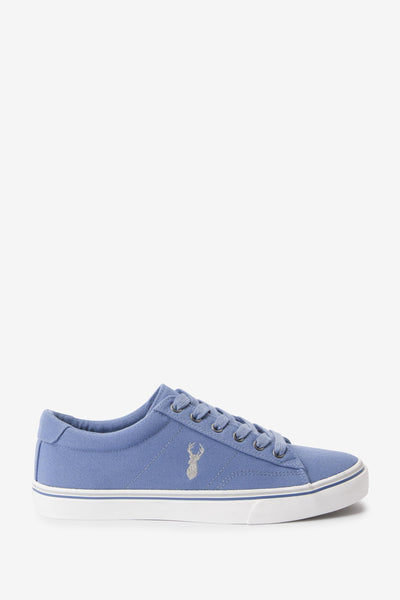 Next Blue Stag Canvas Mens Trainers - Stockpoint Apparel Outlet