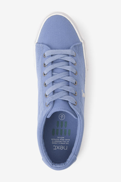 Next Blue Stag Canvas Mens Trainers - Stockpoint Apparel Outlet