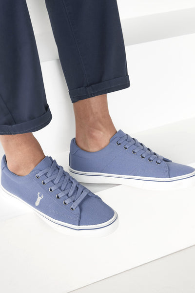 Next Blue Stag Canvas Mens Trainers - Stockpoint Apparel Outlet