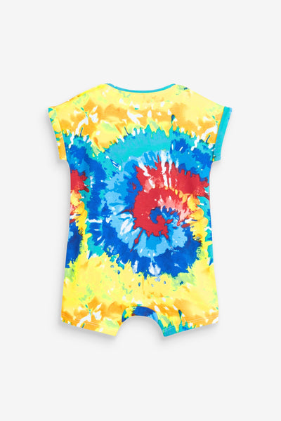 Next Single Printed Bright Tie Dye Baby Boys Romper - Stockpoint Apparel Outlet