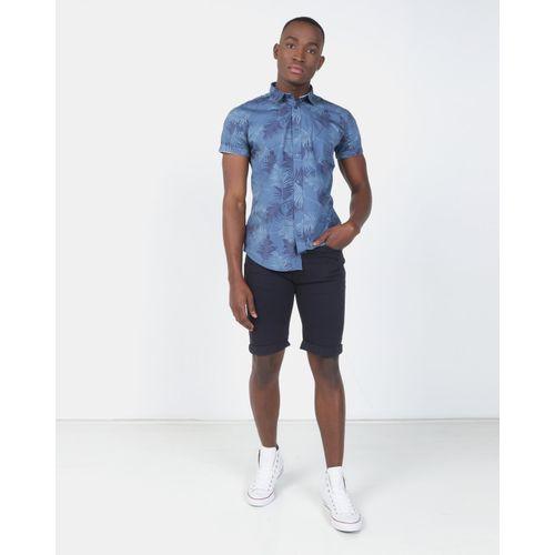 Smith & Jones Ensign Blue Audley Floral Short Sleeve Mens Shirt - Stockpoint Apparel Outlet