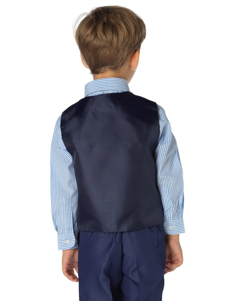 Shinny Penny Boys Blue Page Boy Outfit with Stripe Shirt - 4 Piece - Stockpoint Apparel Outlet