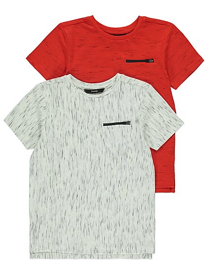 George 2 Pack Zip Pocket Older Boys T Shirts Stockpoint Apparel