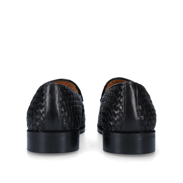 Kurt Geiger KG Haxsby Tassel Black Leather Mens Loafers - Stockpoint Apparel Outlet