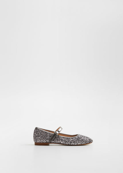 Mango Zapato Glitter Lace-up Older Girls Ballerinas - Stockpoint Apparel Outlet