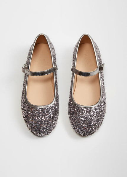 Mango Zapato Glitter Lace-up Older Girls Ballerinas - Stockpoint Apparel Outlet