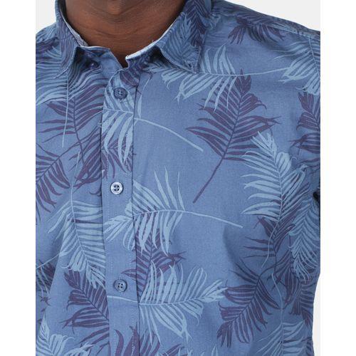 Smith & Jones Ensign Blue Audley Floral Short Sleeve Mens Shirt - Stockpoint Apparel Outlet
