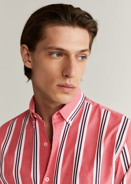 Mango Stiges Regular Fit Striped Cotton Mens Shirt - Stockpoint Apparel Outlet