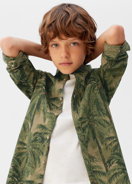 Mango Hawaiian Print Cotton Older Boys Shirt - Stockpoint Apparel Outlet