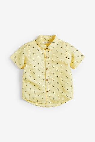 Next Yellow Linen Mix Baby Boys Shirt - Stockpoint Apparel Outlet
