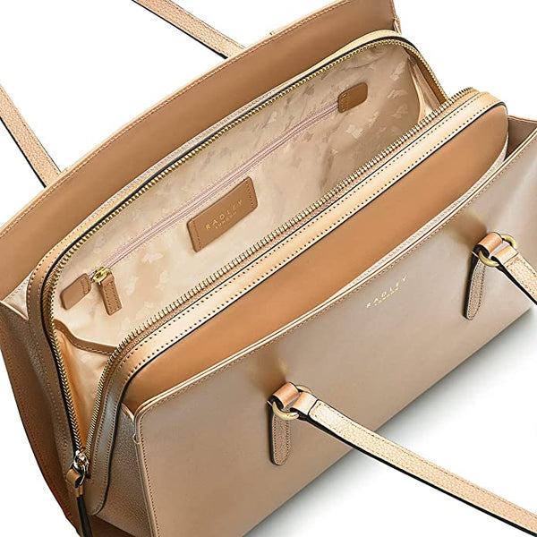 Radley London Angel Lane Real Leather Biscuit Zip Around Shoulder Womens Handbag - Stockpoint Apparel Outlet