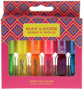 Max & More 6 x 3.5ml Neon Nail Polish Set by Vernis A Ongles - Stockpoint Apparel Outlet