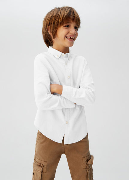 Mango Oxford White Cotton Older Boys Shirt - Stockpoint Apparel Outlet