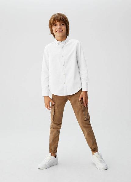 Mango Oxford White Cotton Older Boys Shirt - Stockpoint Apparel Outlet