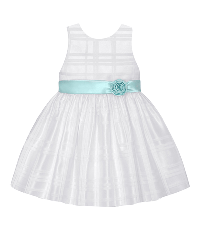 American Princess Girls Ivory & Mint Sash A-Line Dress