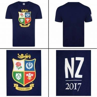 British & Irish Lions Rugby Crest Mens Navy T-Shirt