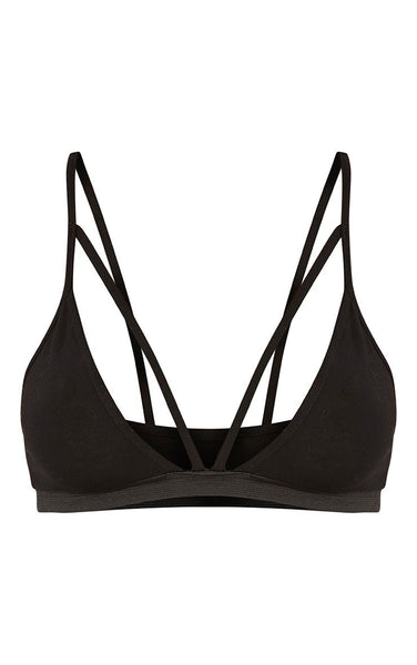 PrettyLittleThing Womens Rhoda Black Triangle Strap Detail Bralet