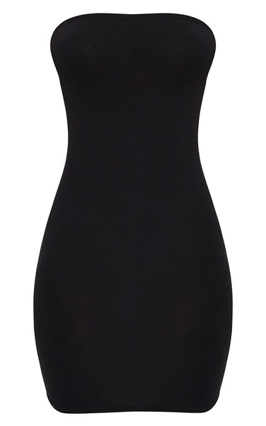 PrettyLittleThing Womens Black Jersey Bandeau Bodycon Dress
