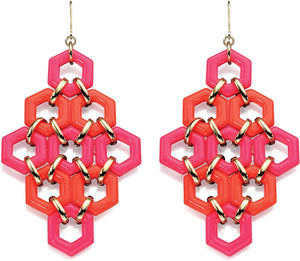 Fiorelli Costume Collection Pink and Orange Resin Earrings - Stockpoint Apparel Outlet