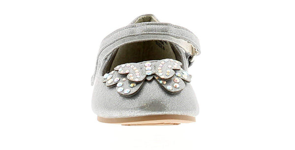 Princess Stardust Girls Gaby Butterfly Style Silver Ballerina Shoes - Stockpoint Apparel Outlet
