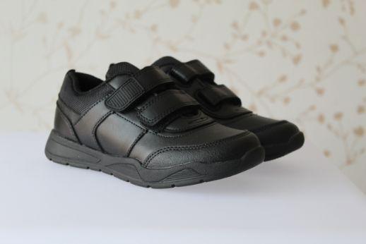 Boys Black Sporty Micro-Fresh® 2 Strap School Shoes