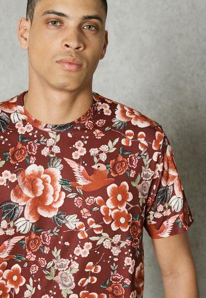 Jaded London Prints Floral Print T-Shirt - Stockpoint Apparel Outlet
