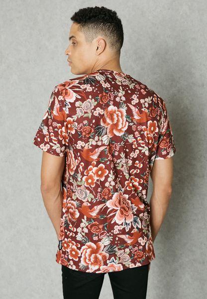 Jaded London Prints Floral Print T-Shirt - Stockpoint Apparel Outlet