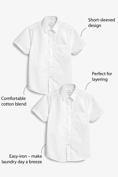 Next White Pack of 2 School Boys Shirt - Stockpoint Apparel Outlet