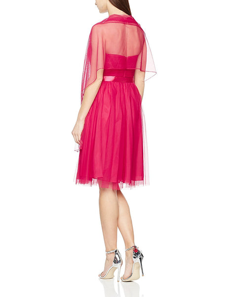 Mascara Women's Nett Bow Gown Dress Magenta - Stockpoint Apparel Outlet