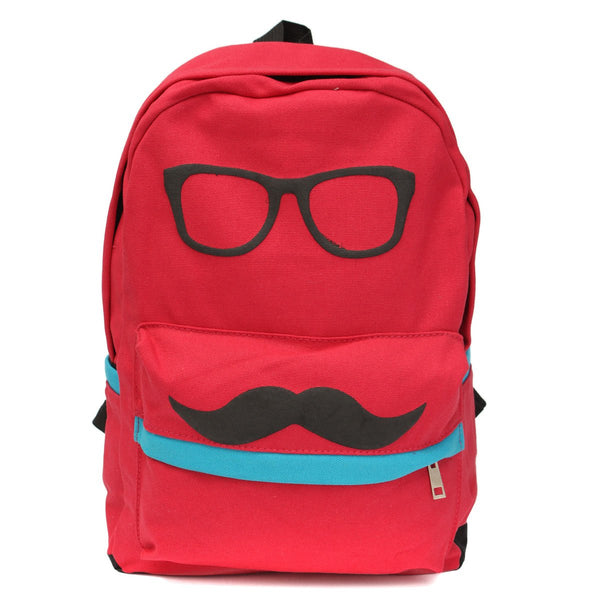 RHX Canvas Moustache Sunglasses Red Backpack - Stockpoint Apparel Outlet