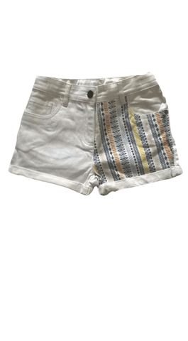 Girls Pattern White Jeans Shorts - Stockpoint Apparel Outlet