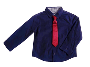 Matalan Baby Boys Dark Blue Shirt with Tie - Stockpoint Apparel Outlet